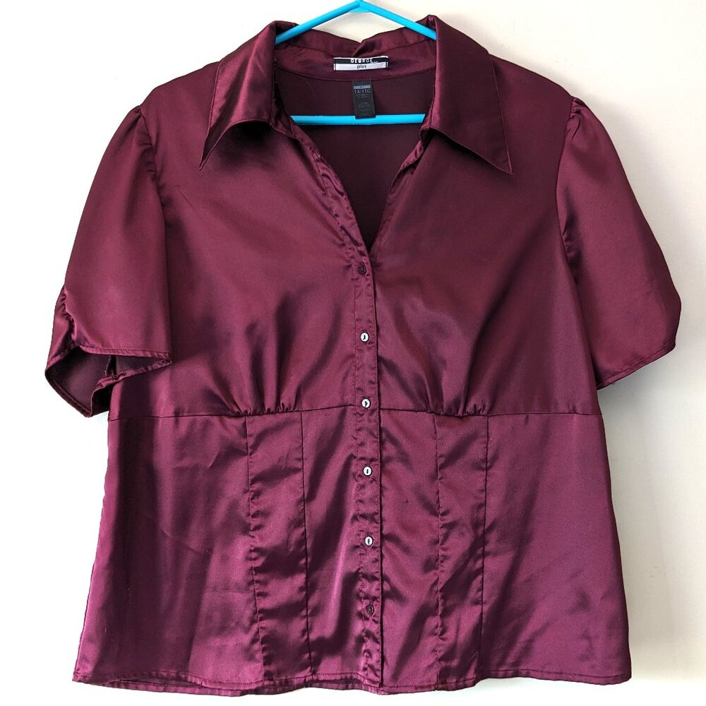 Merlot Satin Business Blouse